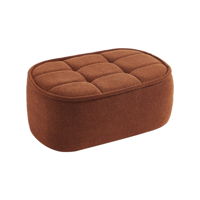 sweeek - Fauteuil bouclé stof 1 zitplaats +  voetenbank
