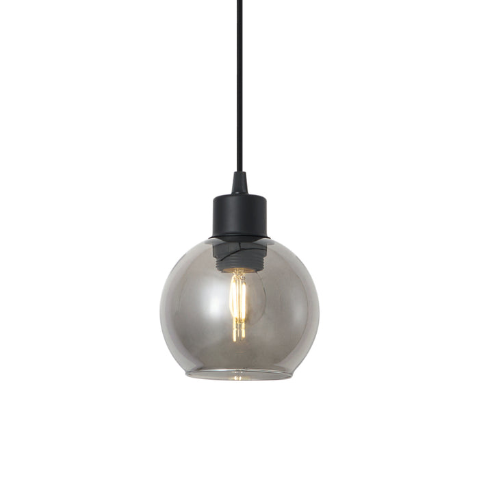 QAZQA Moderne hanglamp zwarte met smoke glas voor railsysteem 1-fase
