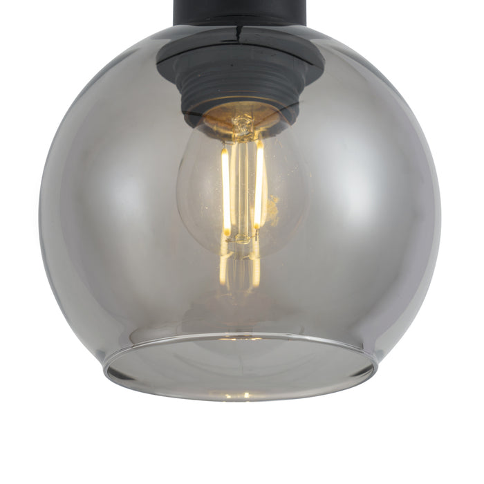 QAZQA Moderne hanglamp zwarte met smoke glas voor railsysteem 1-fase
