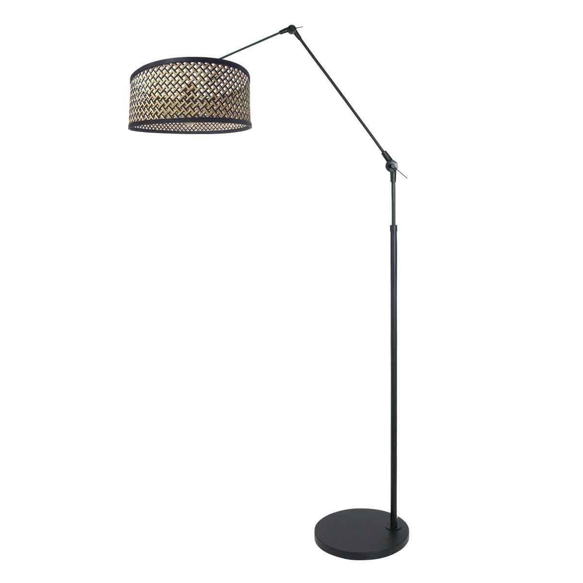 Steinhauer - Booglamp Zwart|Naturel|Zwart Metaal|Bamboe  100x40x250cm
