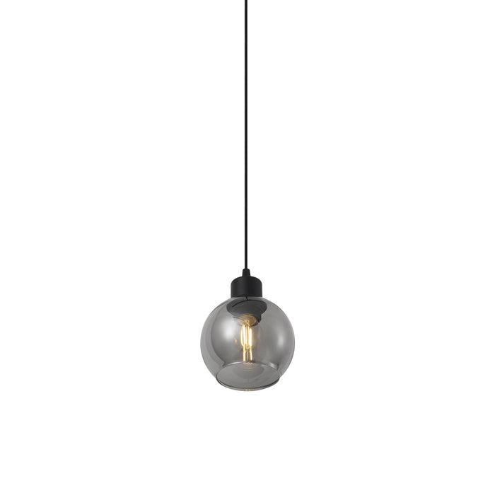 QAZQA Moderne hanglamp zwarte met smoke glas voor railsysteem 1-fase