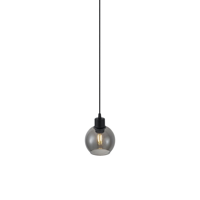 QAZQA Moderne hanglamp zwarte met smoke glas voor railsysteem 1-fase
