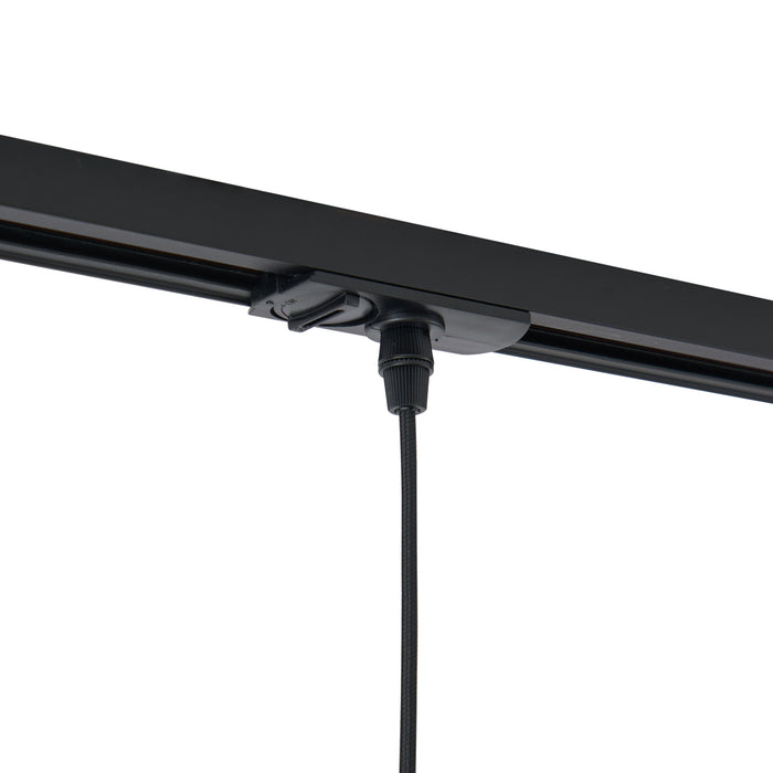 QAZQA Moderne hanglamp zwarte met smoke glas voor railsysteem 1-fase