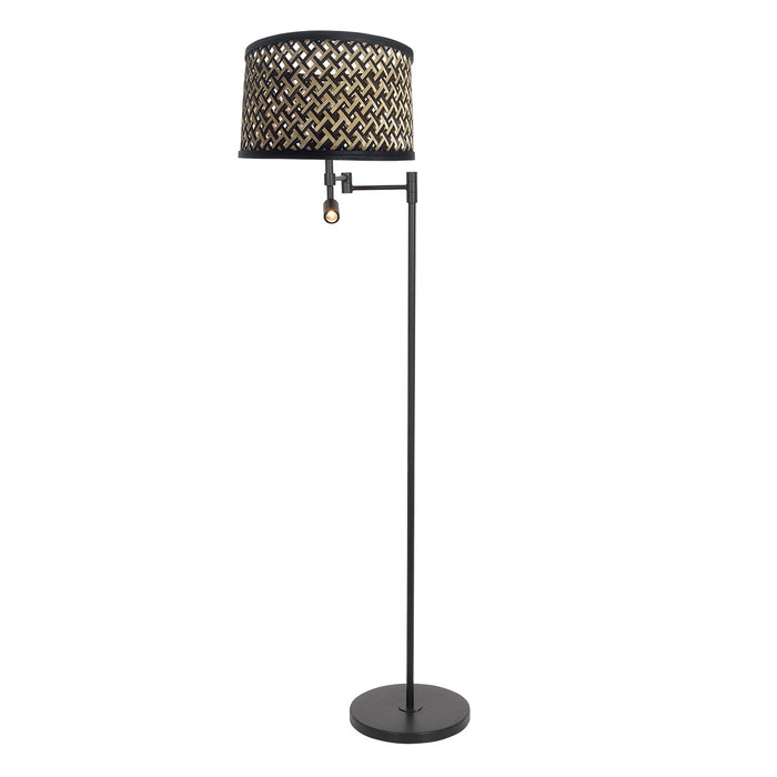 Steinhauer - vloerlamp - Stang - zwart - bamboe metaal - schemerlamp