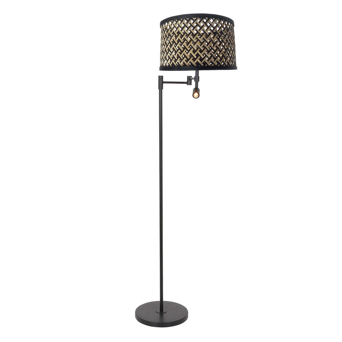 Steinhauer - vloerlamp - Stang - zwart - bamboe metaal - schemerlamp