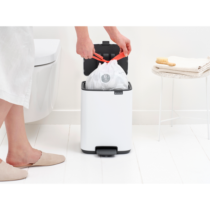 Brabantia Bo Pedaalemmer 7L, kunststof binnenemmer - White