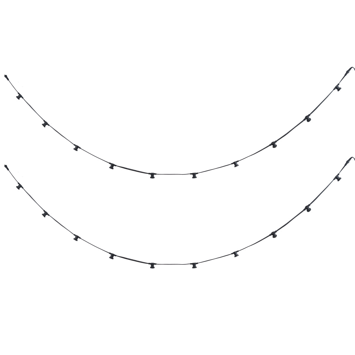 QAZQA Lichtsnoer zwart koppelbaar met stekker 10m 20-lichts IP44 -