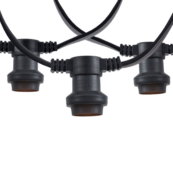 QAZQA Lichtsnoer zwart koppelbaar met stekker 10m 20-lichts IP44 -