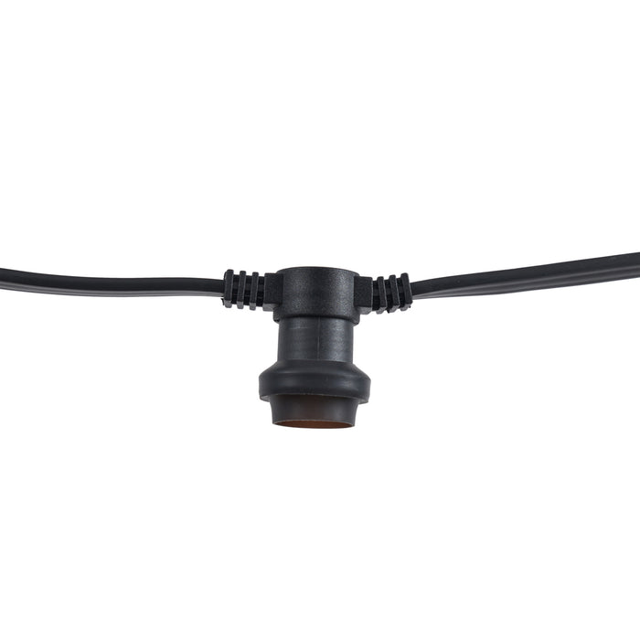 QAZQA Lichtsnoer zwart koppelbaar met stekker 10m 20-lichts IP44 -