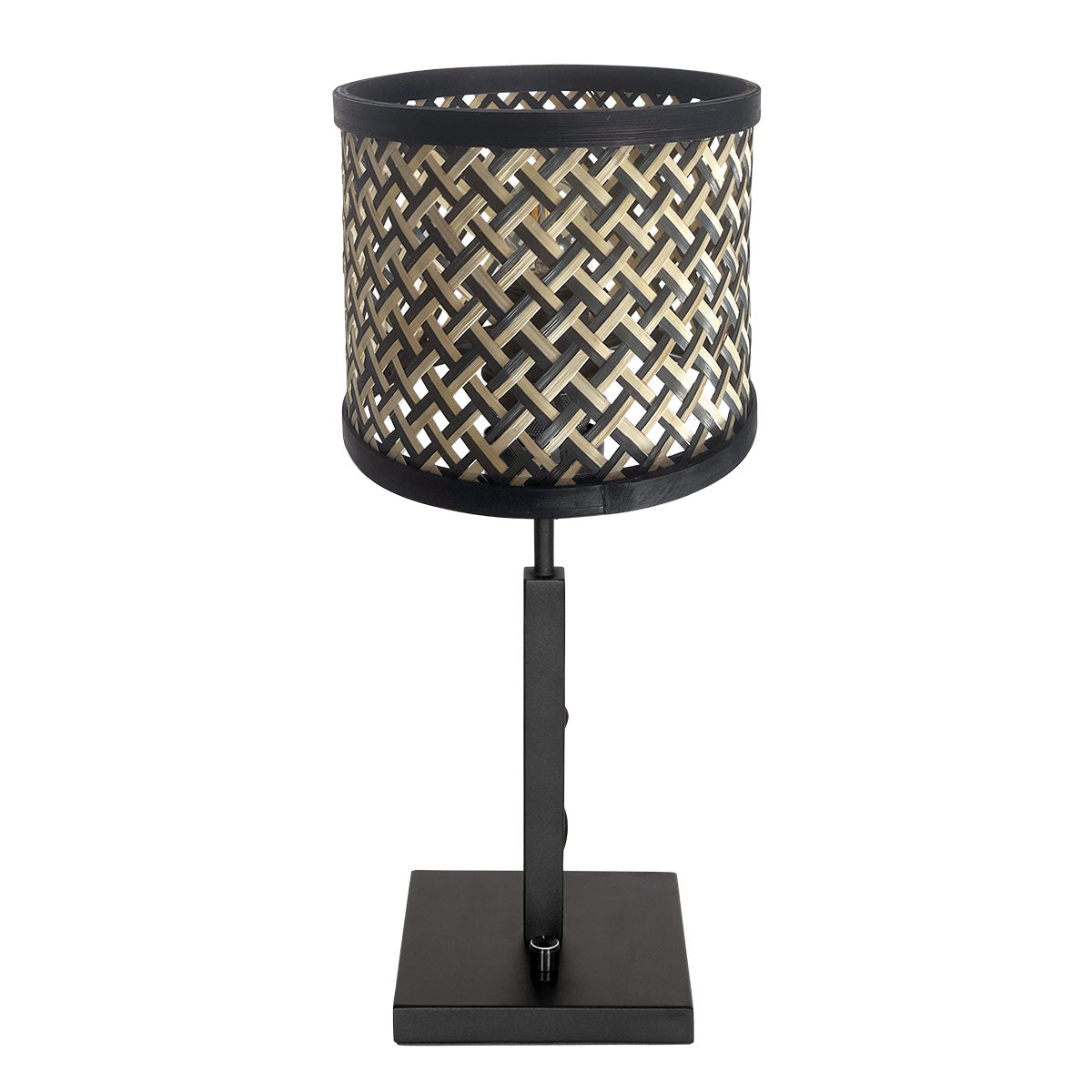 Steinhauer - tafellamp - Stang - zwart - linnen metaal - Ø 20cm - E27