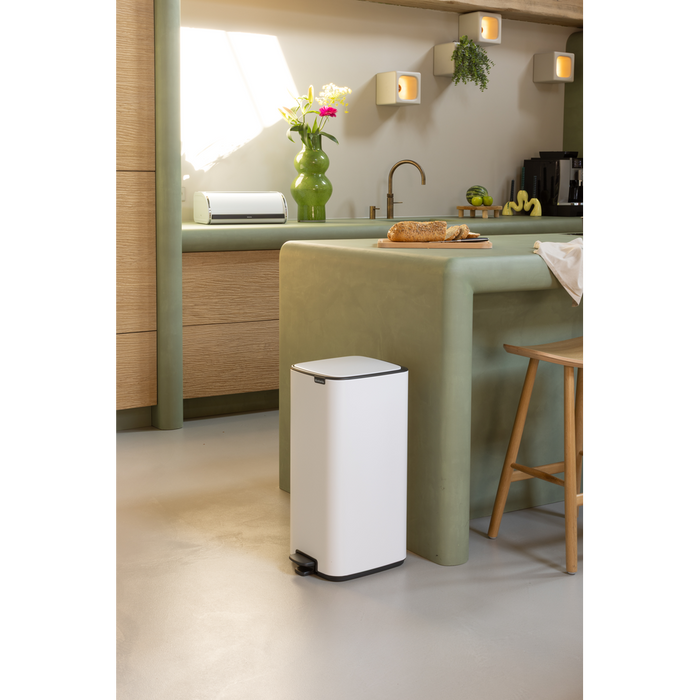Brabantia Bo Pedaalemmer 30L, kunststof binnenemmer - White