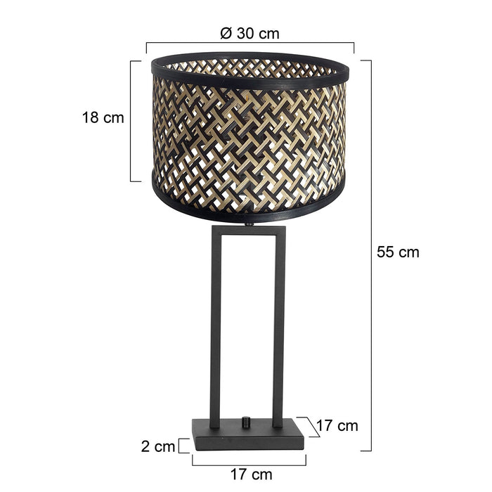 Steinhauer - tafellamp - Stang - zwart - bamboe metaal - schemerlamp