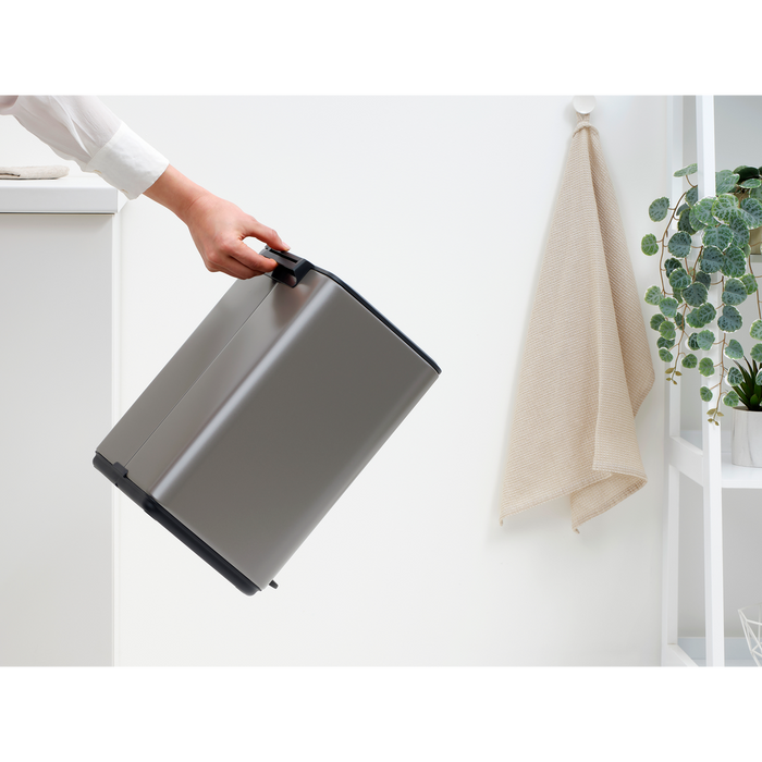 Brabantia Bo Pedaalemmer 12L, kunststof binnenemmer - Platinum