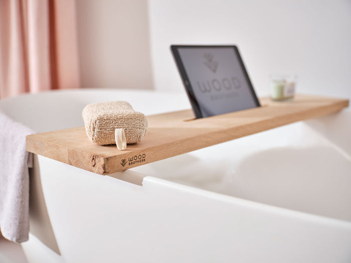 Badplank eiken naturel recht 80 x 20 cm - 25 mm