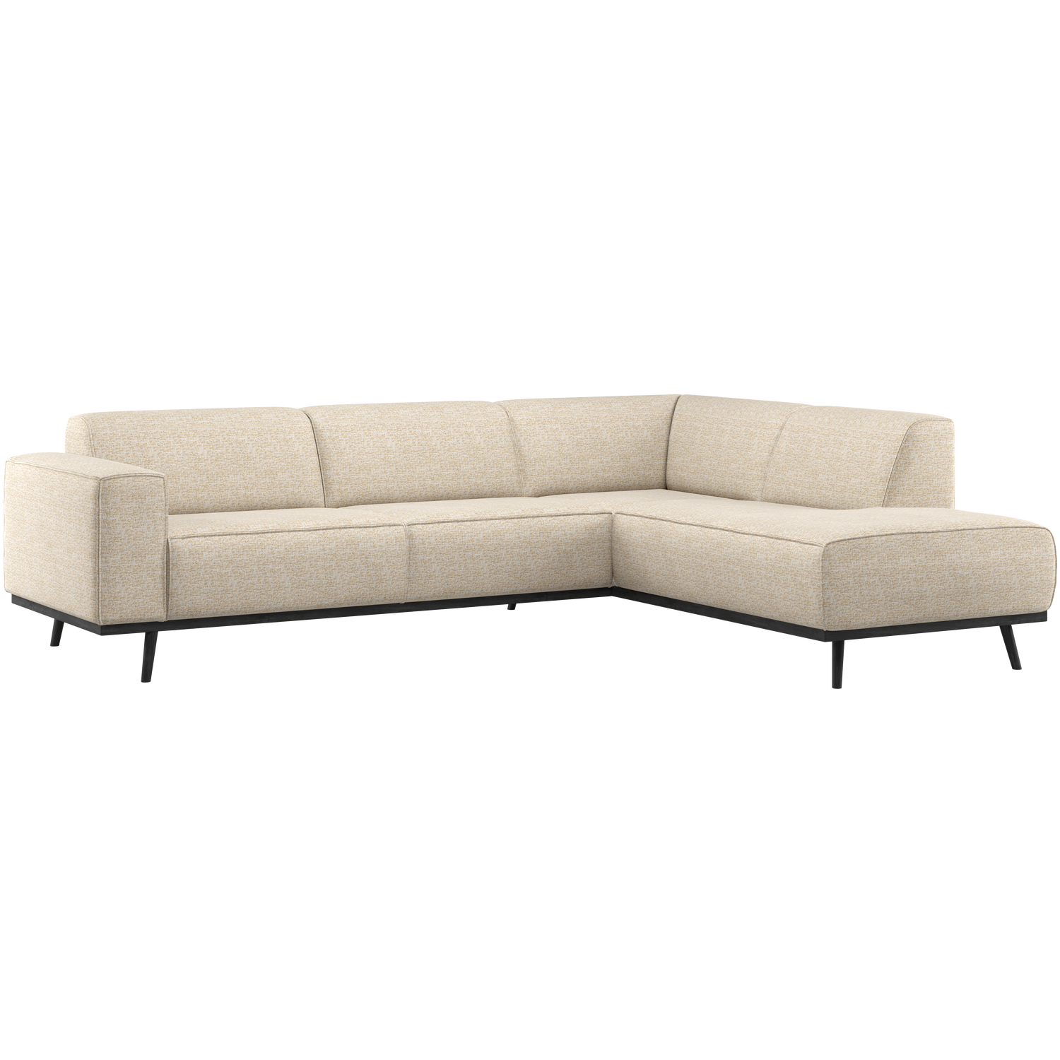 WOOOD Statement Hoekbank Rechts - Polyester - Beige Melange