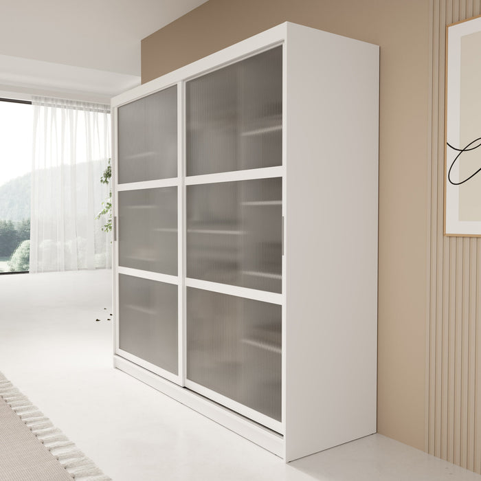 Meubella - Kledingkast Fessaro - Wit - 200 cm