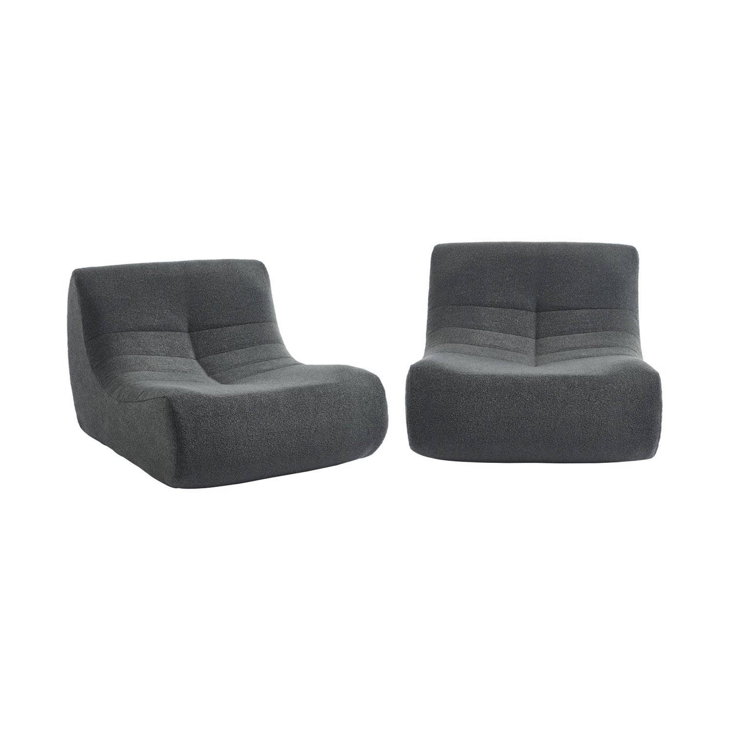 sweeek - Fauteuils boucléstof Sokol 1 zitplaats (set van 2)
