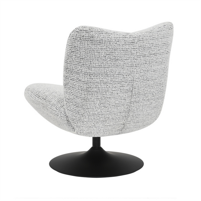 Bronx71 Draaifauteuil Moira gemêleerde stof off white| zwart