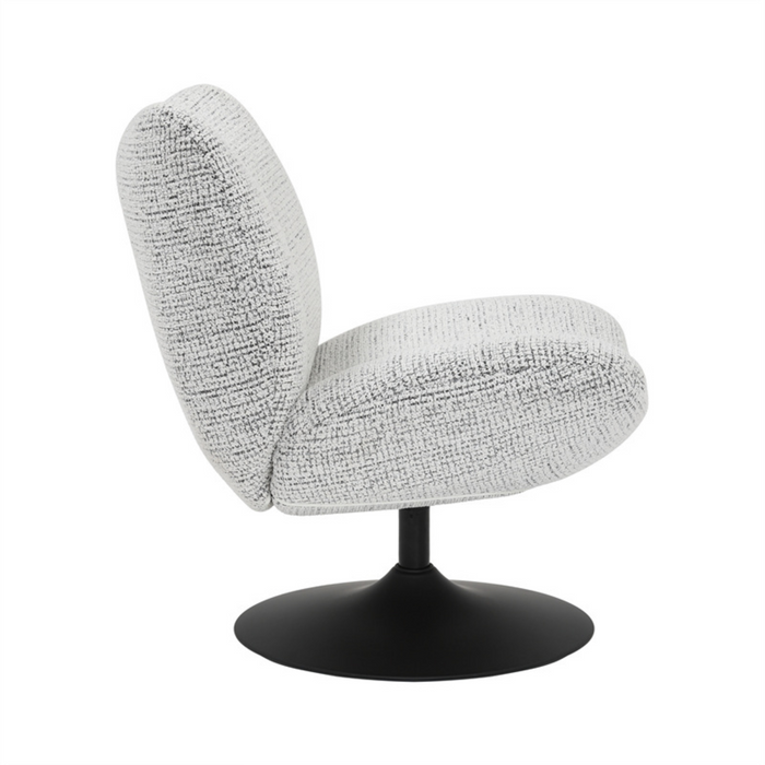 Bronx71 Draaifauteuil Moira gemêleerde stof off white| zwart