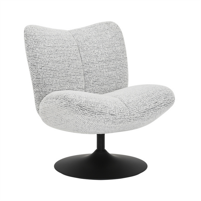 Bronx71 Draaifauteuil Moira gemêleerde stof off white| zwart
