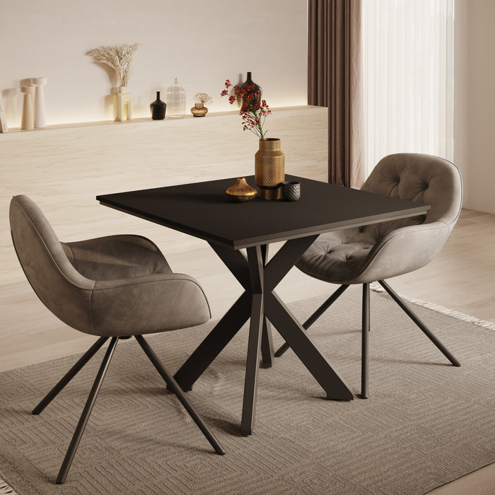 Meubella - Eetkamertafel Pacey - Zwart - 90 cm