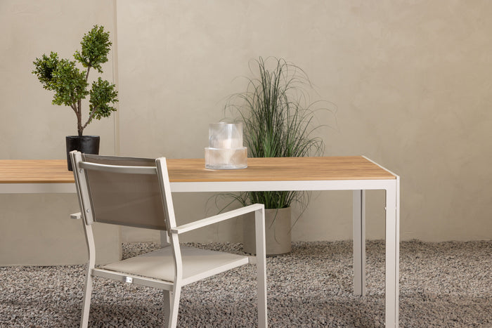 Fjôrd - Eettafel Rechthoek -  Beige - 205x90x74cm - Break