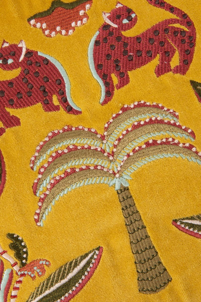 Sissy-Boy Donkergele velvet laptophoes met embroidery