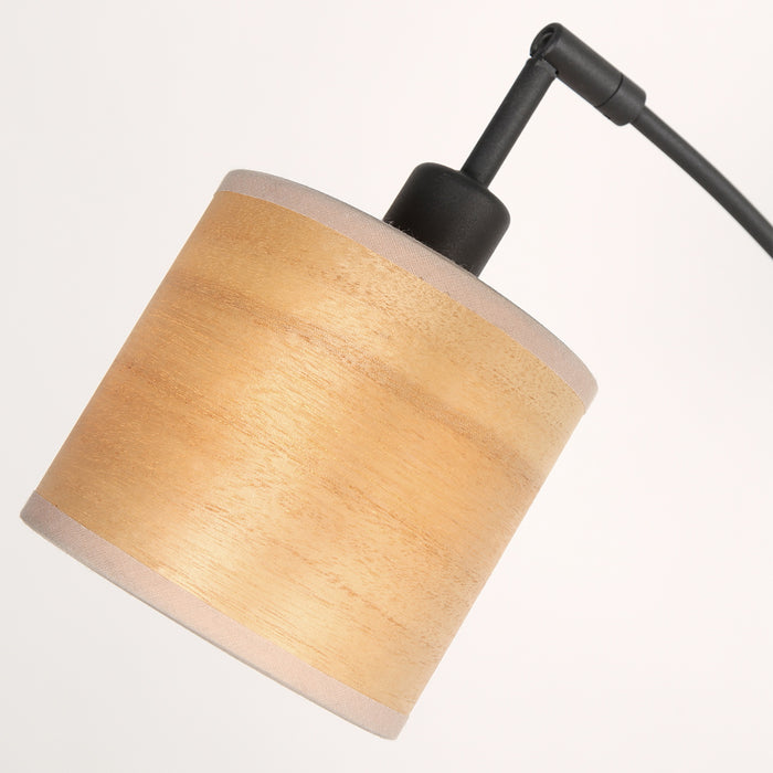 Mexlite - vloerlamp - Bambus - zwart - bamboe - booglamp - E14 -