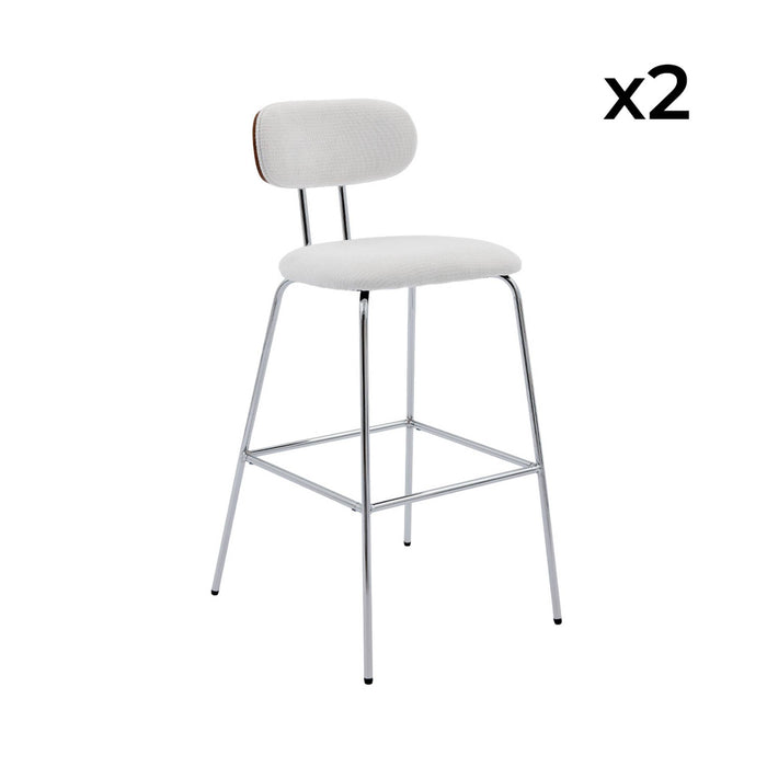 sweeek - Barkruk waterafstotende stof, chrome metalen poten (set van