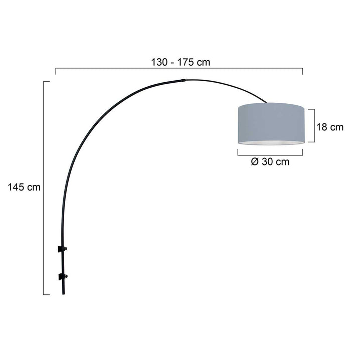 Steinhauer - wandlamp - Sparkled Light - zwart - linnen metaal - E27