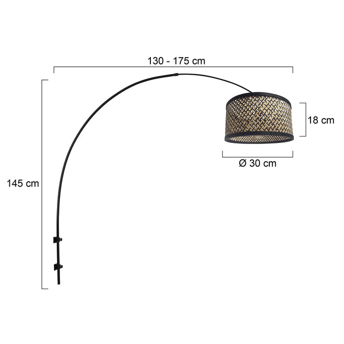 Steinhauer - wandlamp - Sparkled Light - zwart - bamboe staal - E27 -