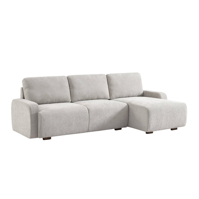 sweeek - Hoekbank rechts 3 zitplaatsen stof