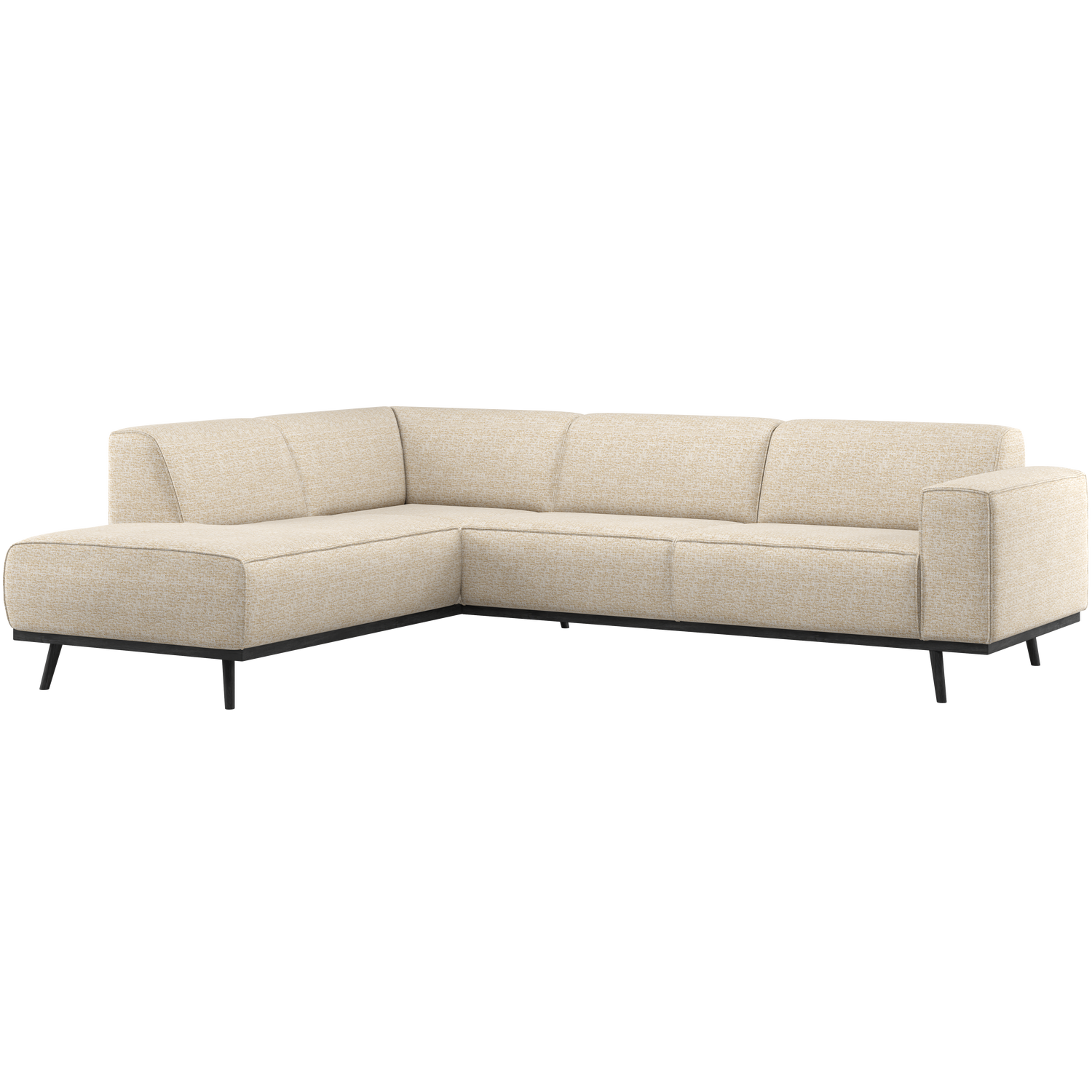 WOOOD Statement Hoekbank Links - Polyester - Beige Melange