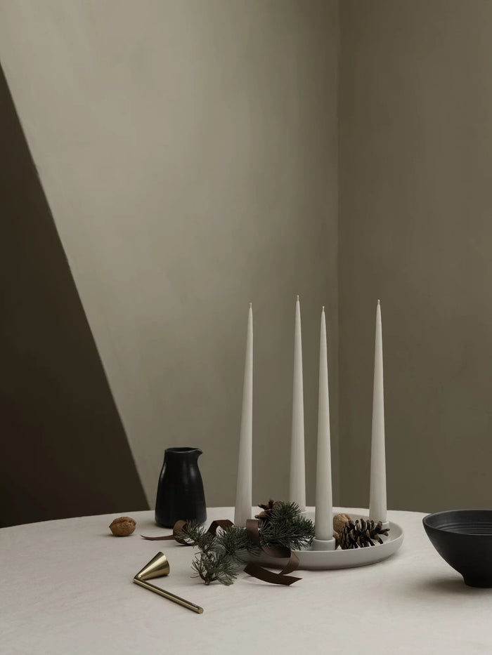 Vela Kandelaar Moonbeam Ovaal | Beige | Stoneware