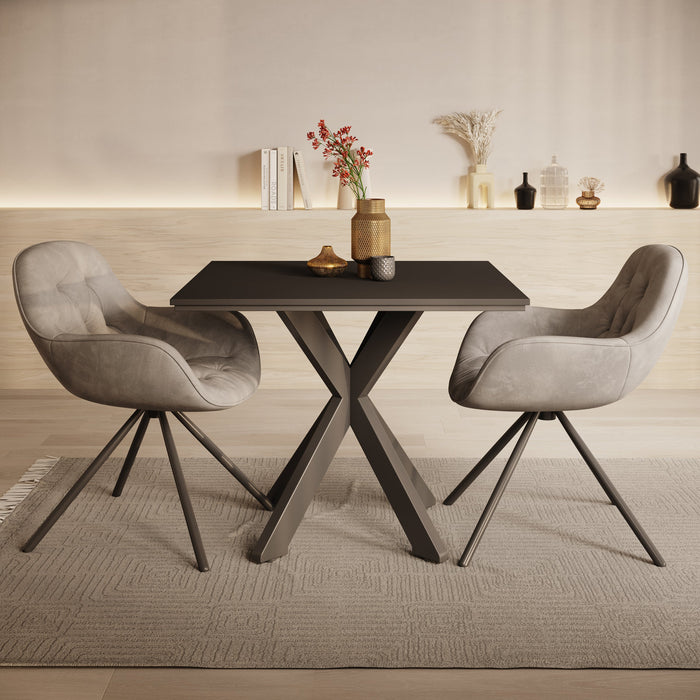 Meubella - Eetkamertafel Pacey - Zwart - 90 cm