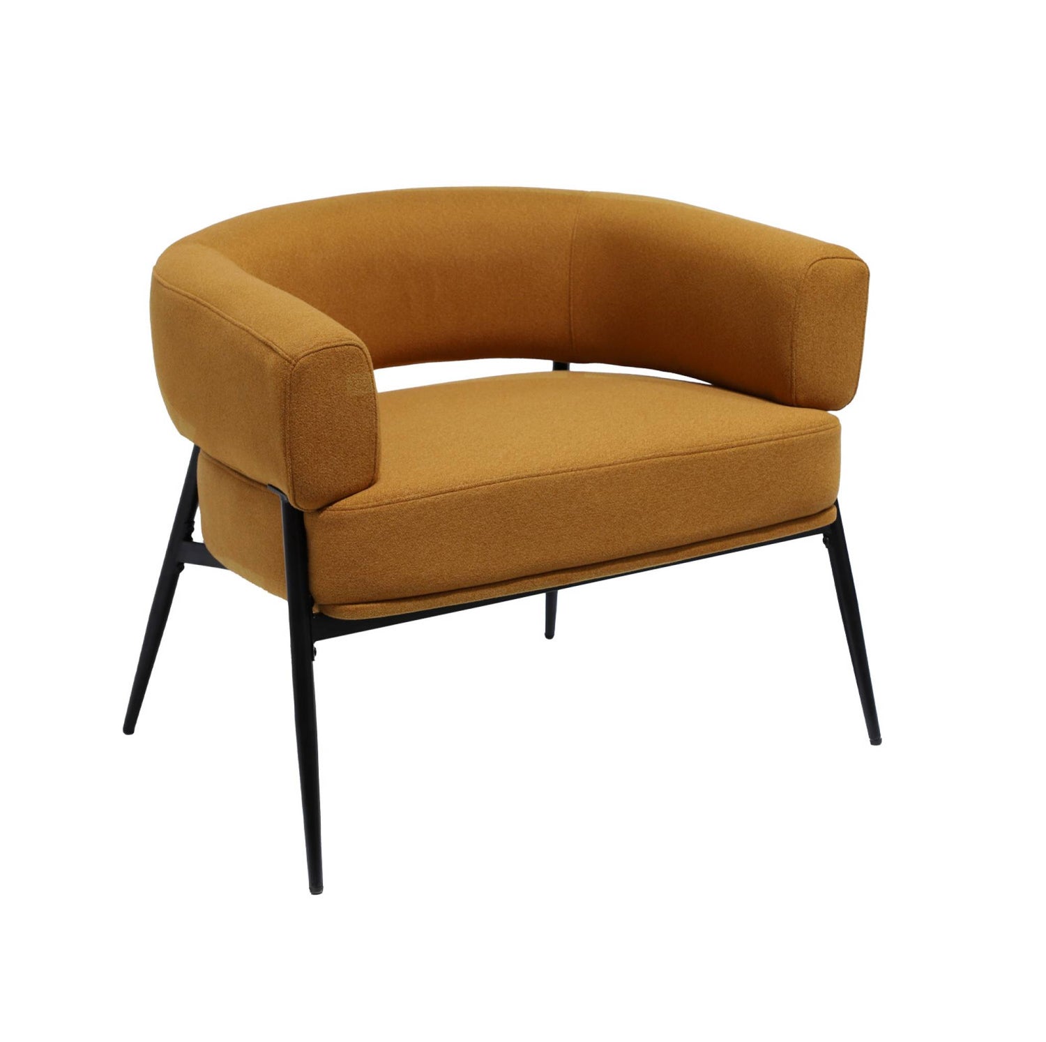 sweeek - Fauteuil stof gebogen rugleuning metalen frame