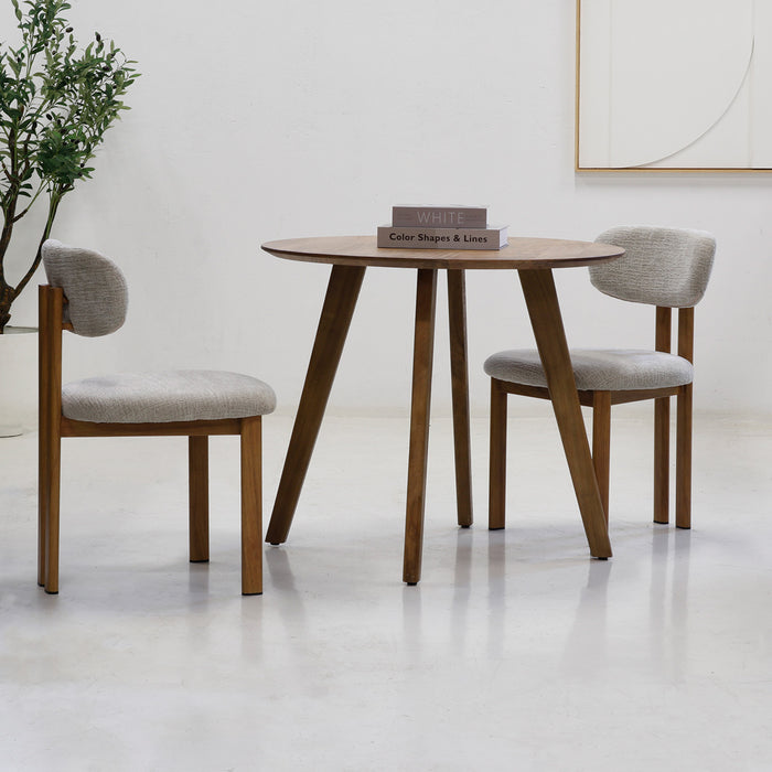 Giga Meubel - Eettafel Rond - Naturel Mangohout - 90x90x76cm - Oslo