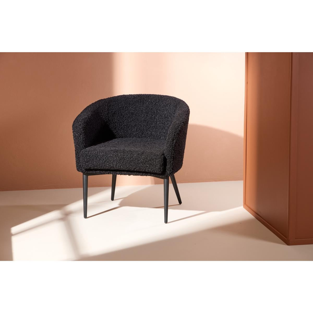 Svea - Bianca fauteuil - teddy - zwart