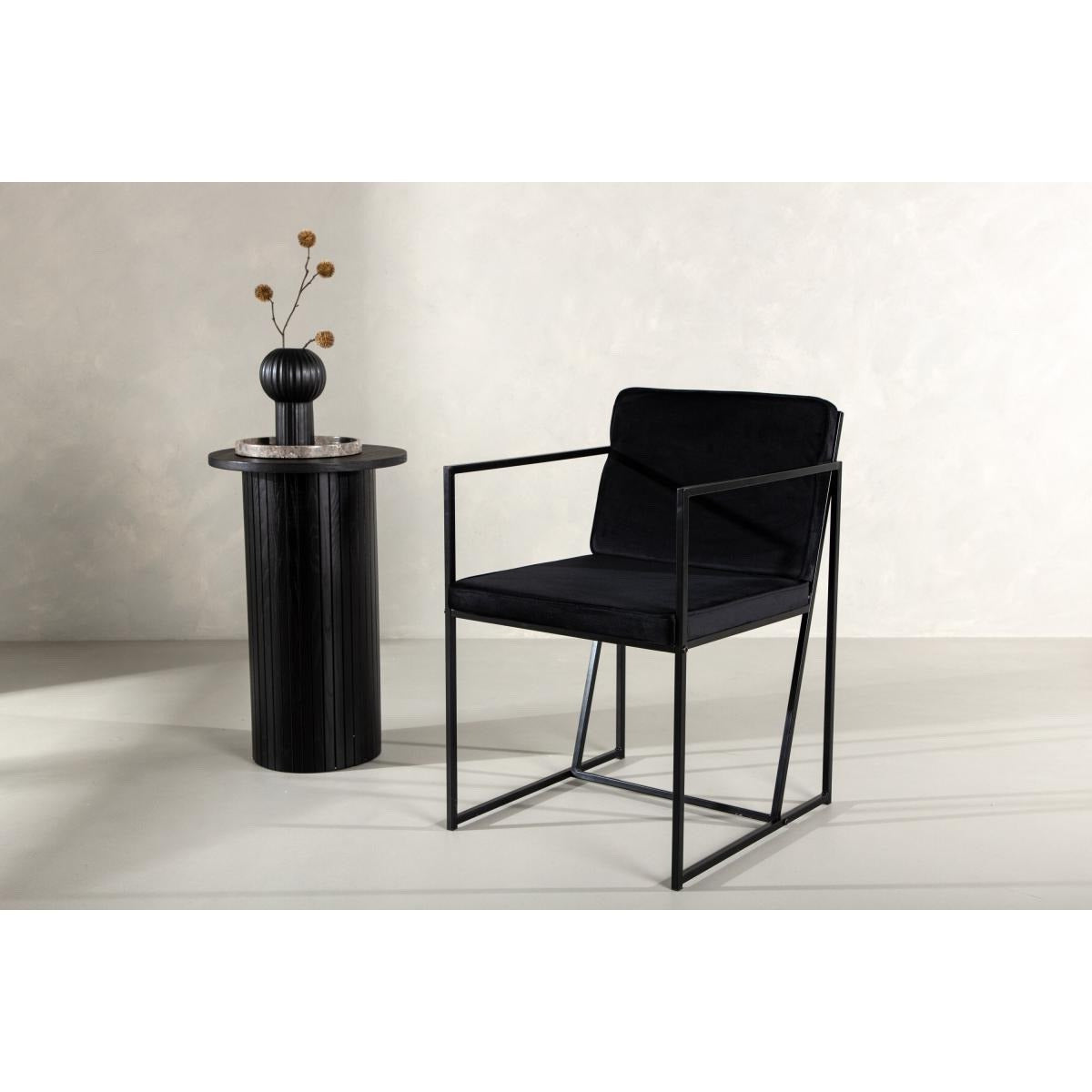 Svea - Lorka eetkamerstoel - velvet - zwart