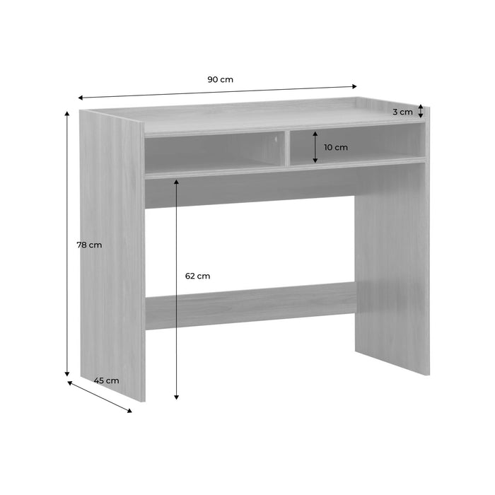 sweeek - Bureau hout decor 2 opbergvakken