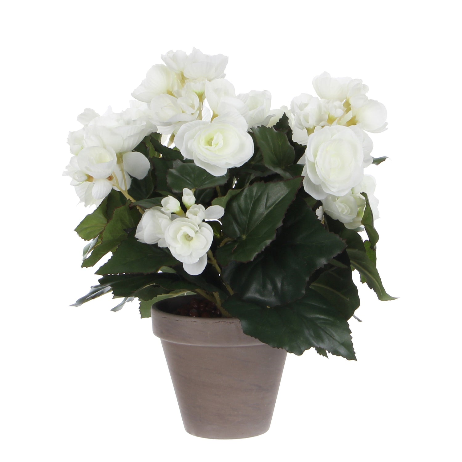 Mica Decorations Begonia Kunstplant - H30 x Ø25 cm - Wit