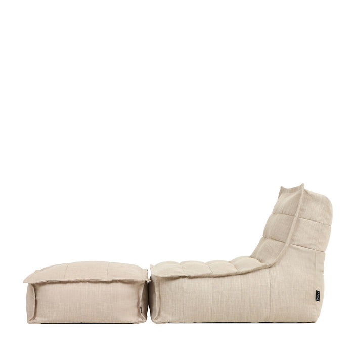 icon Dolce Lounge Zitzak met Poef - Binnen en Buiten - Beige
