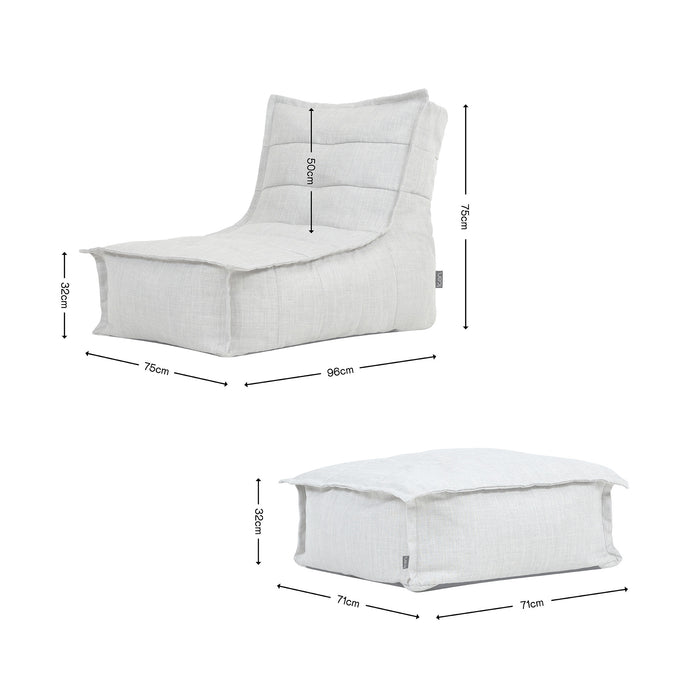 icon Dolce Lounge Zitzak met Poef - Binnen en Buiten - Beige