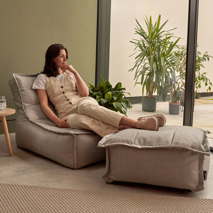 icon Dolce Lounge Zitzak met Poef - Binnen en Buiten - Grijs