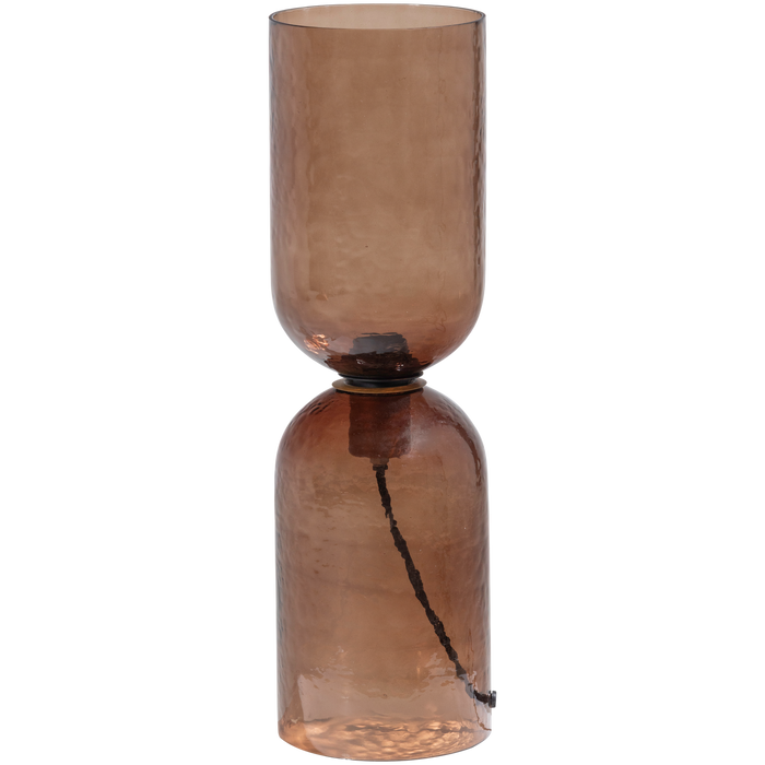 WOOOD Gigi Tafellamp Gehamerd Glas 51xØ15 cm- Bruin