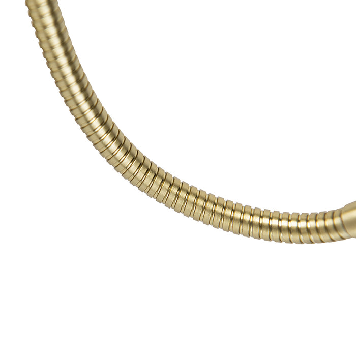 QAZQA Wandlamp messing met ovale linnen kap wit 25cm - Brescia Combi