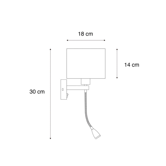 QAZQA Wandlamp brons met velours kap taupe 18cm - Brescia Combi