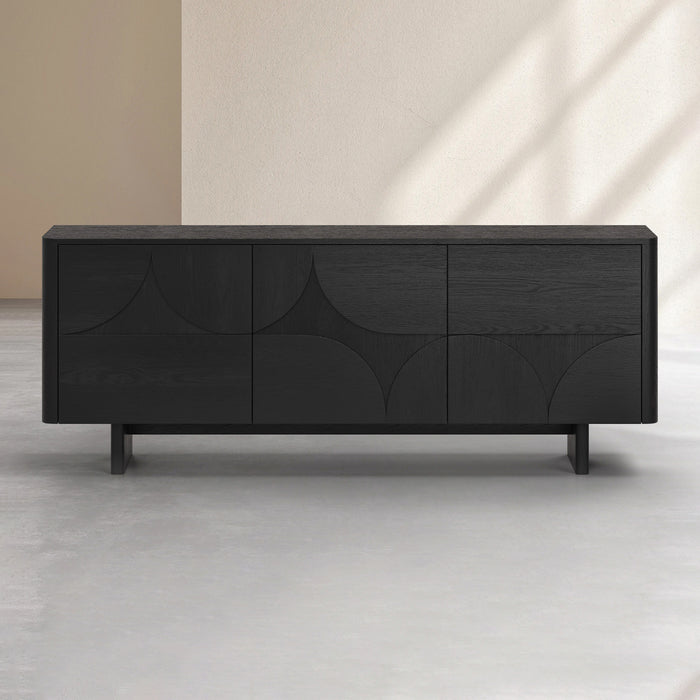 by fonQ Brikk Dressoir B 200 cm - Essen / Zwart