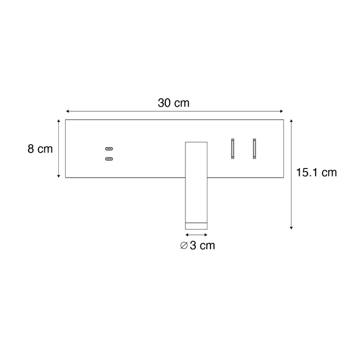 QAZQA Moderne wandlamp donkerbrons verstelbaar met USB-C incl. LED -