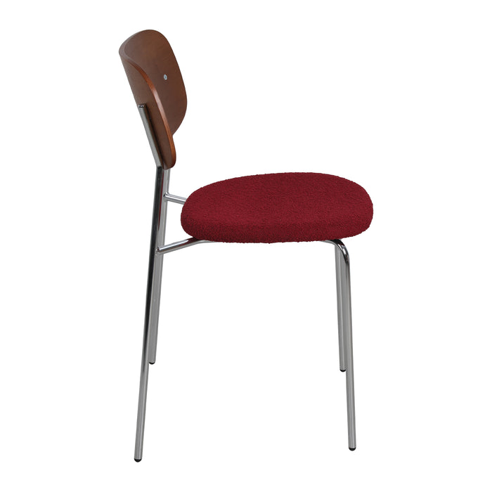 by fonQ Isel Eetkamerstoel - Rood / Chroom